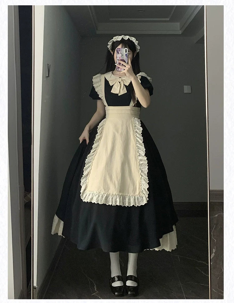 Kiss Kiss - Vintage Maid Lolita OP Dress and Apron - image 14