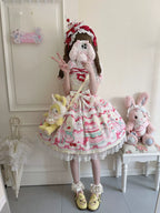 Cherry Bake Song - Kawaii Lolita JSK Dress With Dessert Print & Cherry Bow - image 15