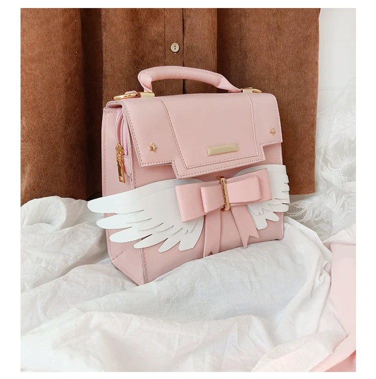 Sweet Lolita Shoulder Bag Wings Bow Design High Capacity Bag - image 3