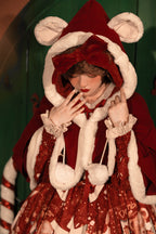 Bear Gift - Sweet Lolita OP Dress and Short Cape - image 5