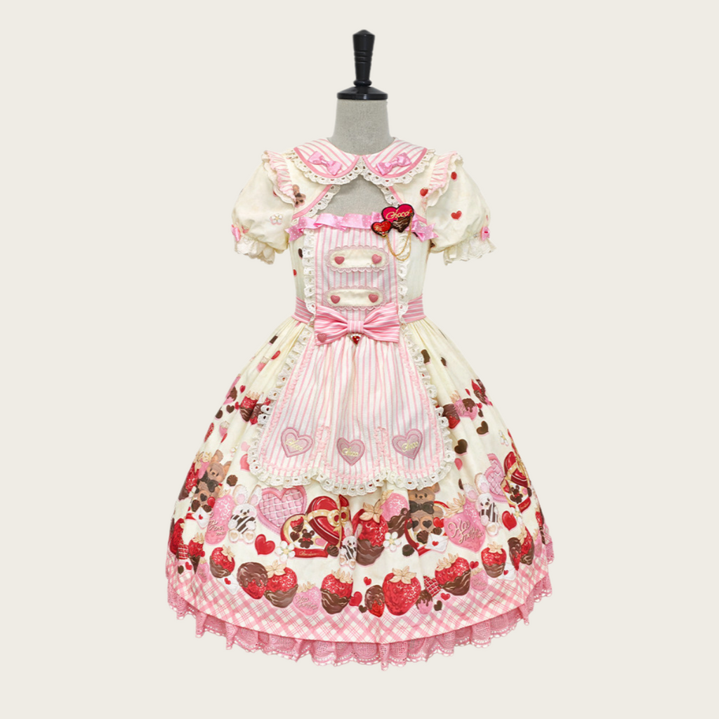 Peach Berry Charm - Sweet Lolita OP Dress and Accessories - image 10