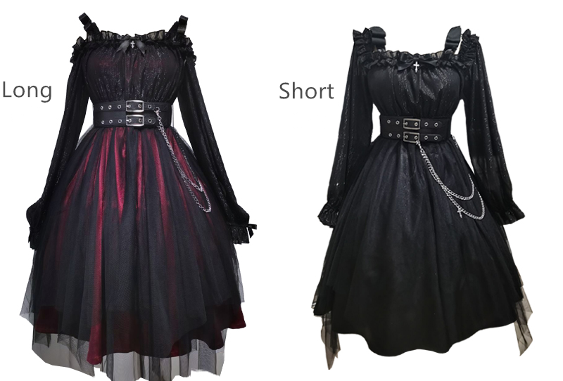 Gothic Lolita High Waist Black Dress - image 3