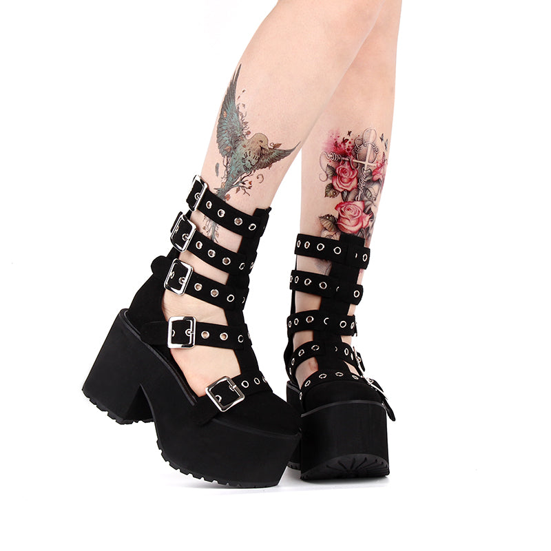 Gothic Lolita Punk Platform Boots Sandals - image 6