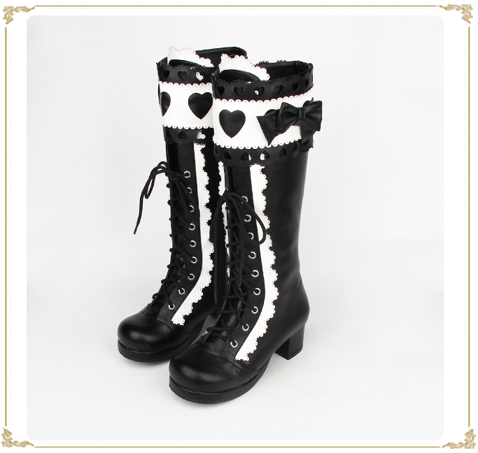 Sweet Multicolor Thick Heel Lolita Boots - image 9