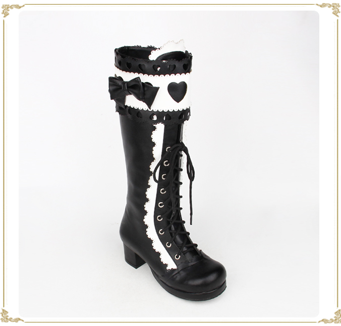 Sweet Multicolor Thick Heel Lolita Boots - image 7