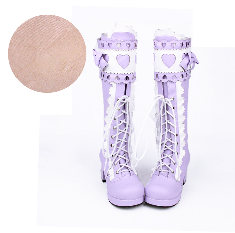 Sweet Multicolor Thick Heel Lolita Boots - image 13