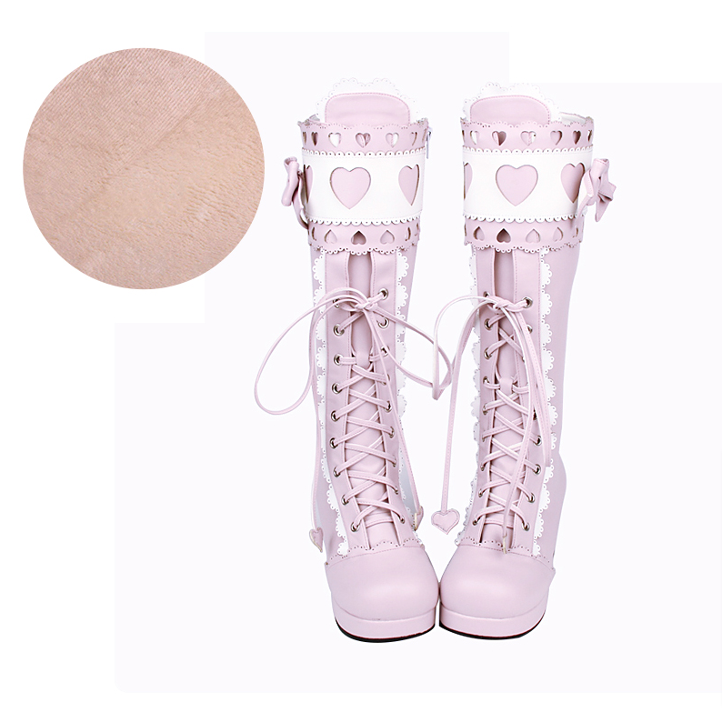 Sweet Multicolor Thick Heel Lolita Boots - image 12