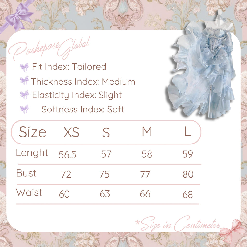 POSHEPOSE - Spiritual Light Set Dress - official POSHEPOSE size chart