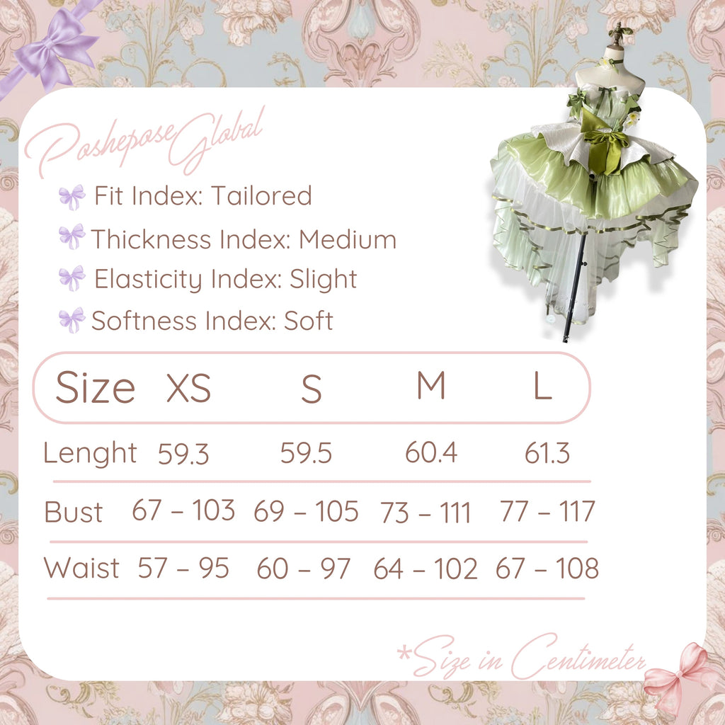 POSHEPOSE - Lily Aquarelle Dress - official POSHEPOSE size chart