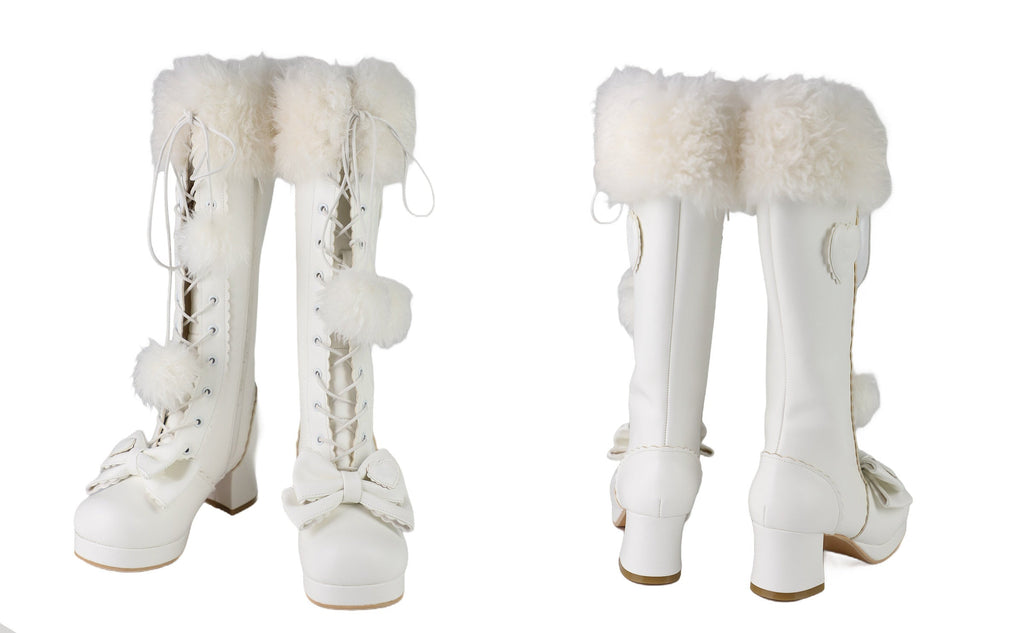Elegant Winter Lolita Bow Boots - image 10