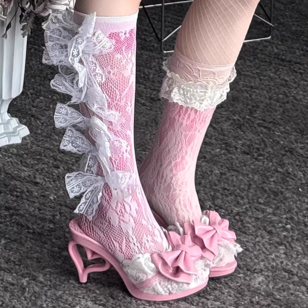 Pink Hime Lolita Slingback Heels - image 1
