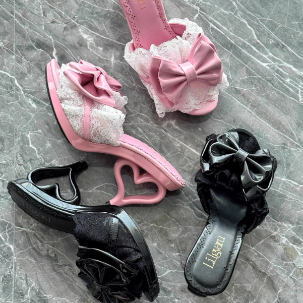 Pink Hime Lolita Slingback Heels - image 4