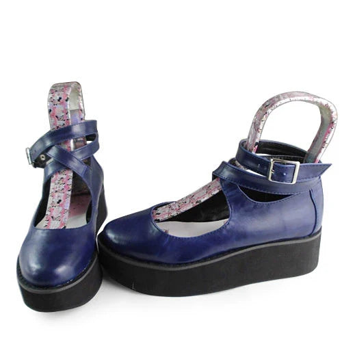 Punk Lolita High Platform Ankle-Strap Shoes - image 43