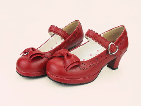 Sweet Lolita Heel Shoes Butterfly Bow Shoes - image 9