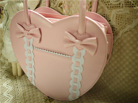 Satin Bridge - Heart-shape Lolita Bag - image 3