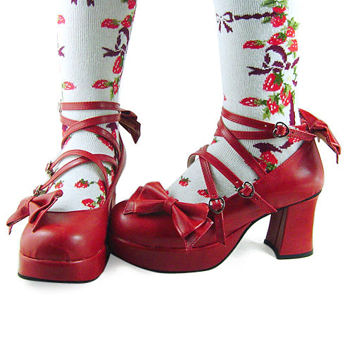 Lolita Bow Strap Shoes, Multicolors - image 2