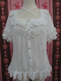 Square Collar Chiffon Lolita Loose Blouse - image 1