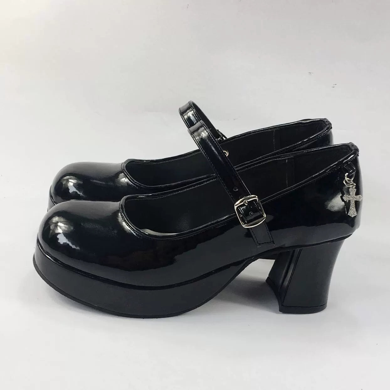 Antaina Punk Lolita Metal Cross Horseshoe Heels - image 2