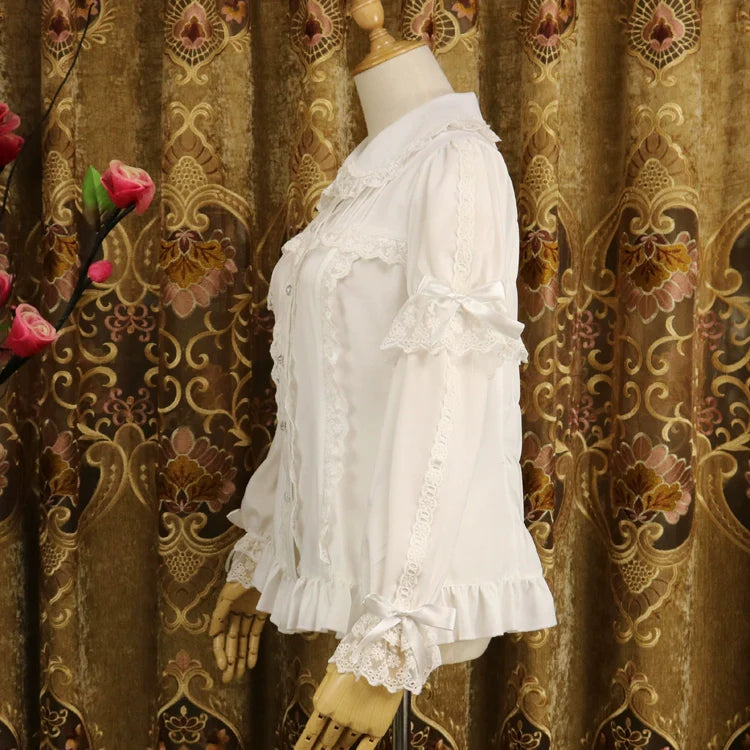 Sweet Lolita Shirt Short Sleeve Chiffon Blouse - image 9