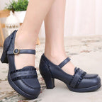 Sweet High-heeled Plain Color Lolita Shoes - image 9