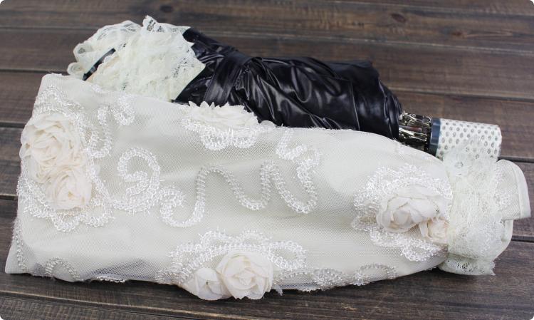 Foldable Lolita Parasol, Sunscreen Lace Flounce Multicolors - image 12