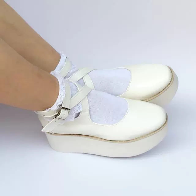 Punk Lolita High Platform Ankle-Strap Shoes - image 4