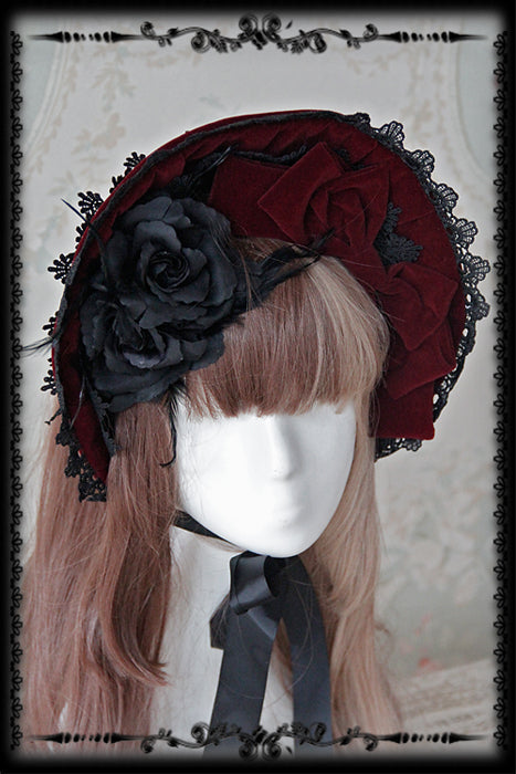 Rose Sanctuary - Gothic Lolita Bonnet - image 8