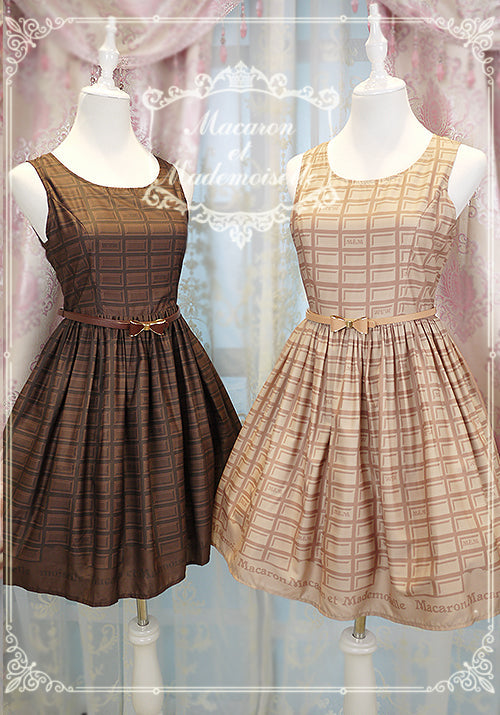 Le Chocolat - Elegant Lolita Macaron Chocolate Series JSK Dress - image 2