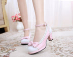 Shattered Star Steps - Sweet Lolita Cute Students Round Toe High Thick Heel - image 22