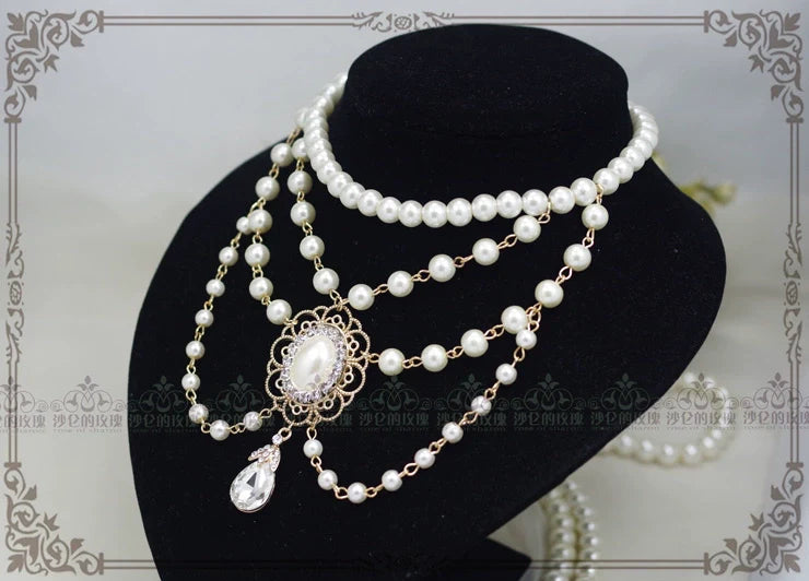 Manor Ball II - Retro Lolita Necklace Pearl Necklace - image 13