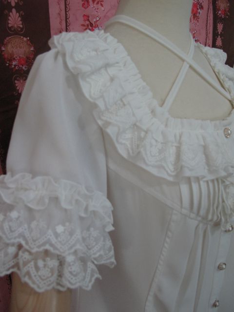 Square Collar Chiffon Lolita Loose Blouse - image 2