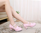 Sweet High-heeled Plain Color Lolita Shoes - image 13
