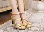 Japanese Style Sequin Bow Lolita Heels - image 2