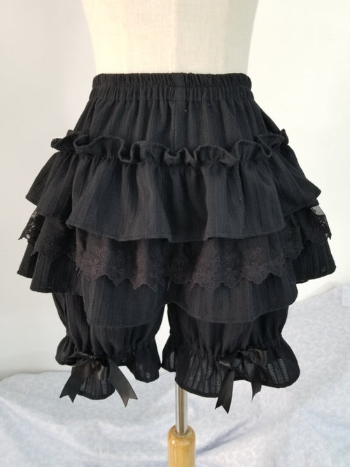 Cotton Lolita Bloomers, Tiered Ruffles - image 1