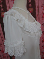 Square Collar Chiffon Lolita Loose Blouse - image 5