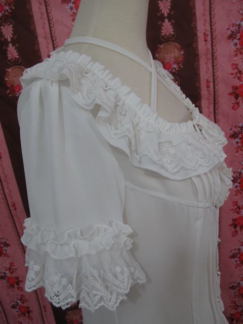 Square Collar Chiffon Lolita Loose Blouse - image 5