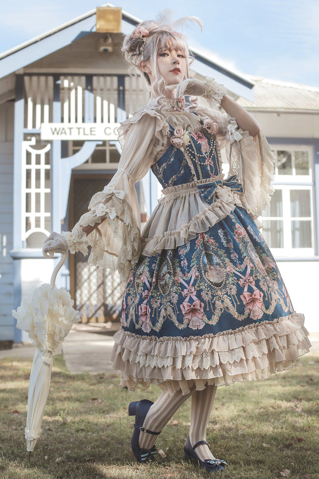 Fairytale Town Prom - Printed Tea Party Classic Lolita JSK Suit - image 2