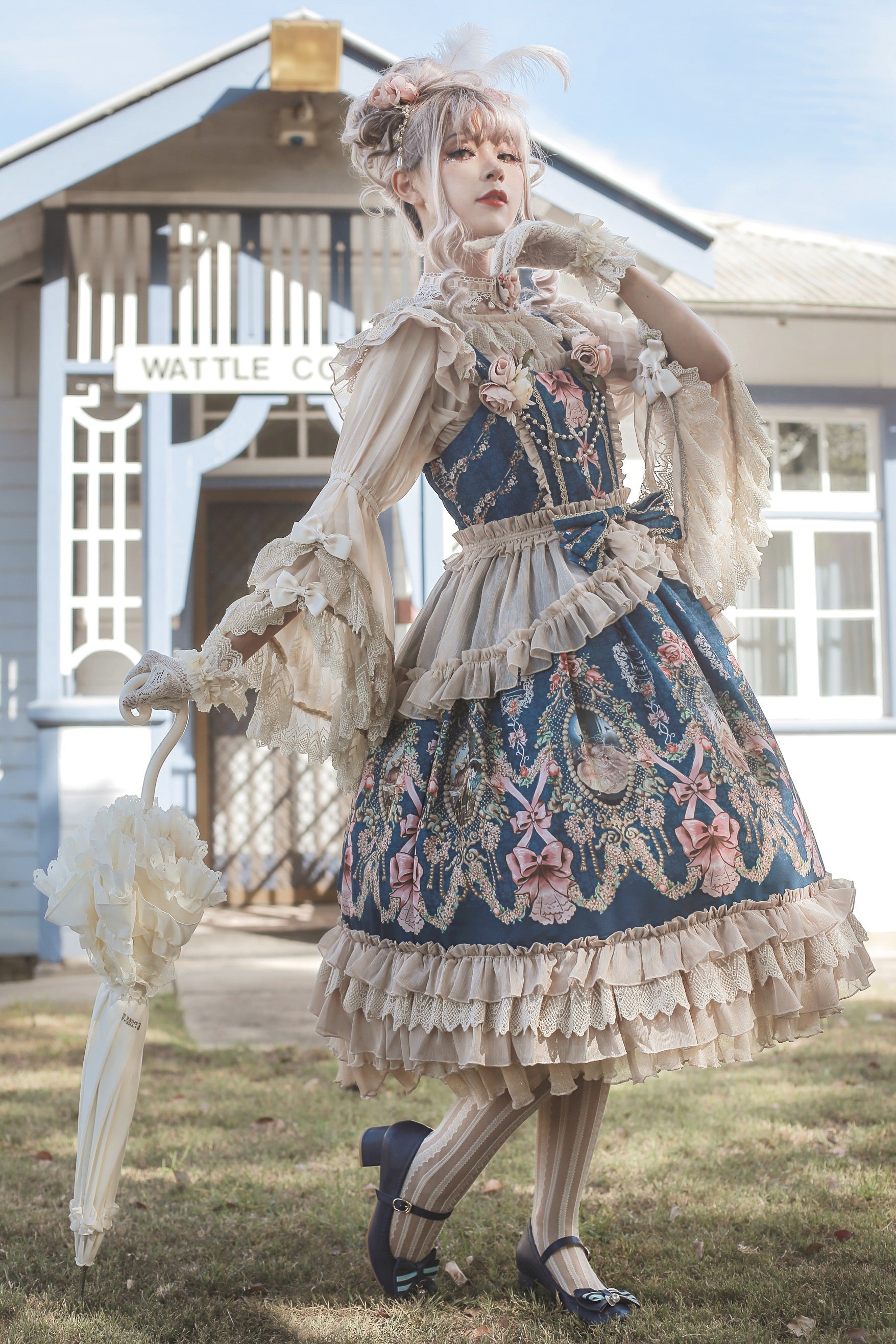 Fairytale Town Prom - Printed Tea Party Classic Lolita JSK Suit - image 2