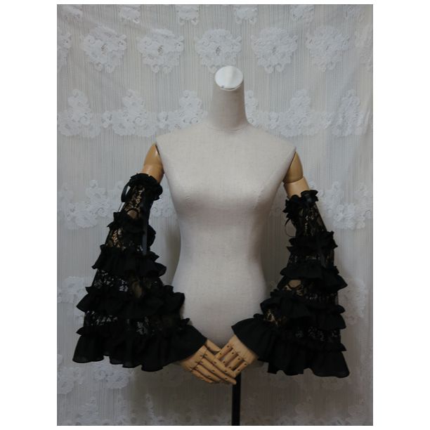 Elegant Lolita Hime Ruffled Chiffon Arm Sleeves - image 8