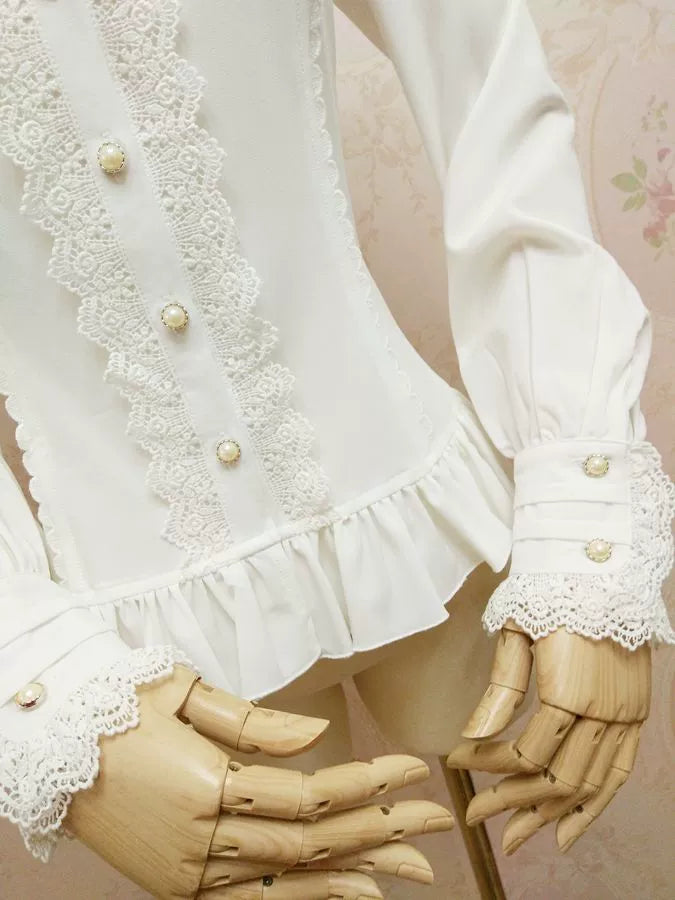 Yilia Lolita - Stand Collar Classic Lolita Blouse - image 6