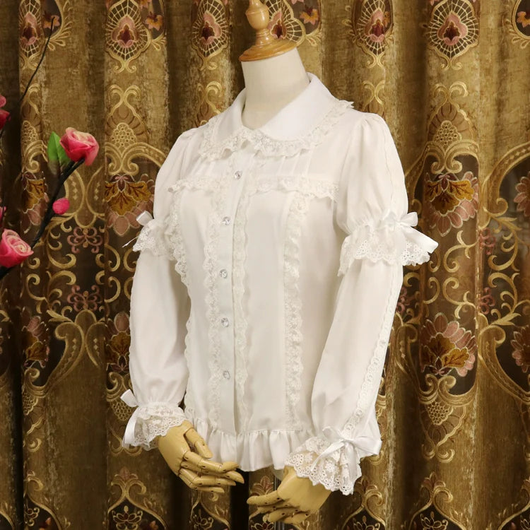 Sweet Lolita Shirt Short Sleeve Chiffon Blouse - image 8