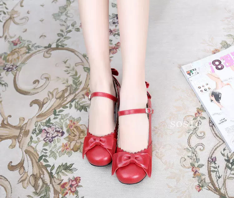 Round Toe Lolita Shoes Sweet Bow Design Size 33-41 - image 19