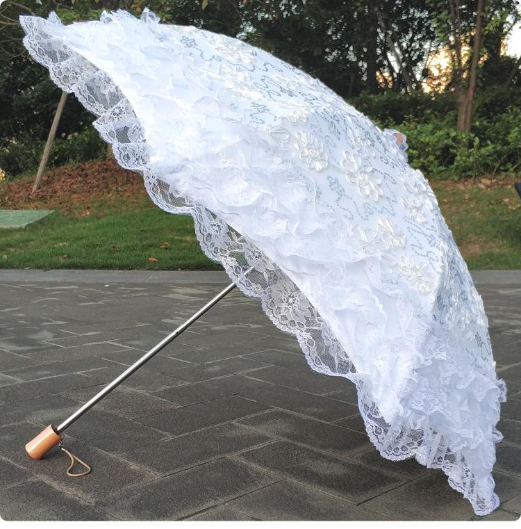 Foldable Princess Lolita Sequin Sun Parasol - image 17