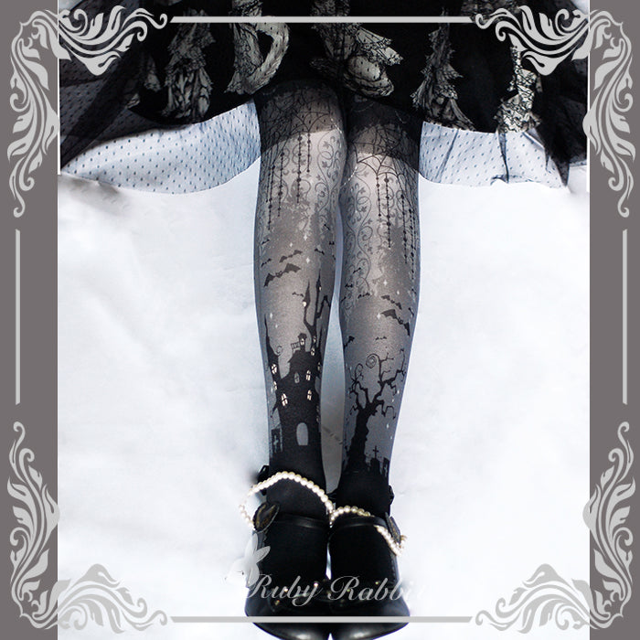Ruby Rabbit Halloween Castle Gothic Lolita Pantyhose - image 9