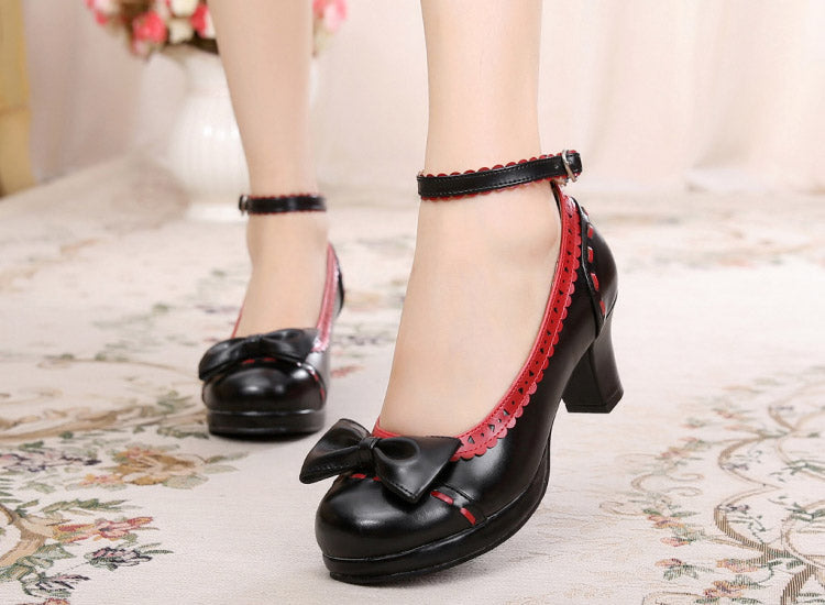 Shattered Star Steps - Sweet Lolita Cute Students Round Toe High Thick Heel - image 1