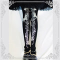 Gothic Lolita Bone and Rose Printed Pantyhose - image 3