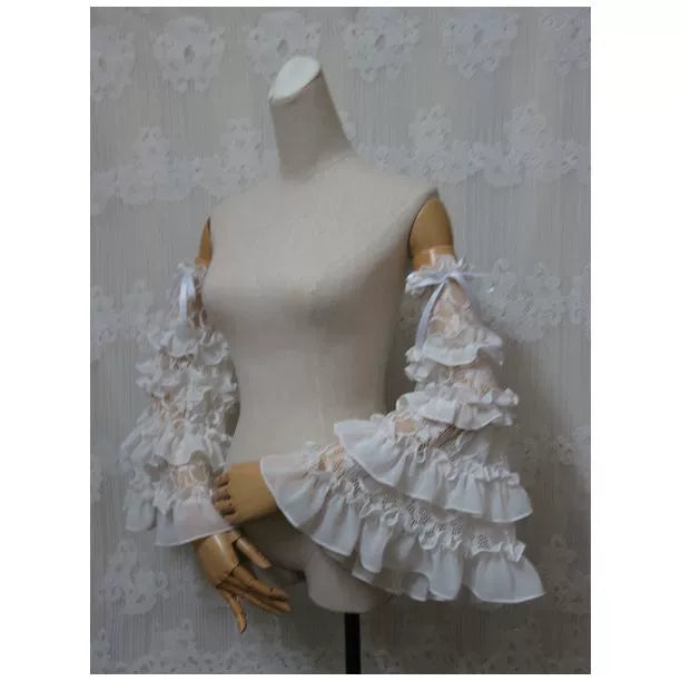 Elegant Lolita Hime Ruffled Chiffon Arm Sleeves - image 6