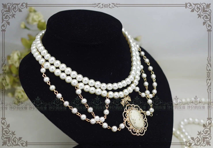 Manor Ball II - Retro Lolita Necklace Pearl Necklace - image 10