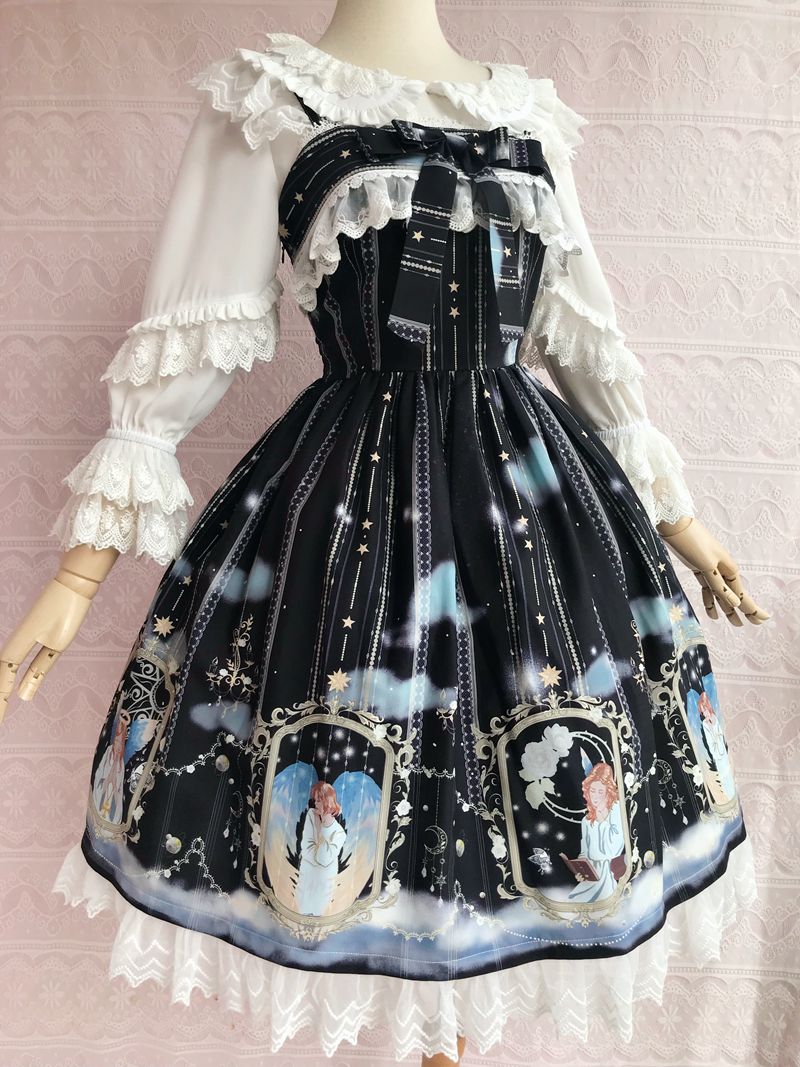 Oriel's Blessing - Angel-themed Printed Lolita JSK Dress - image 6