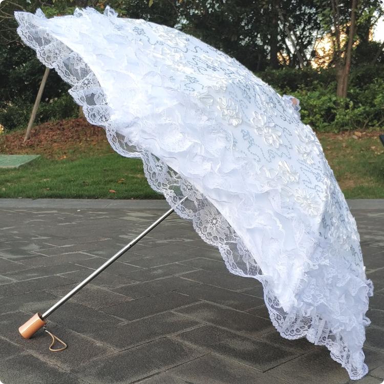 Foldable Princess Lolita Sequin Sun Parasol - image 2